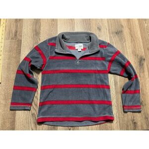 Place EST. 1989 Sweater, Boy's Size Small, Gray Red, Striped, Polo Long Sleeve